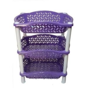 Popular 3 Tiers Multipurpose Plastic Trolley- Purple