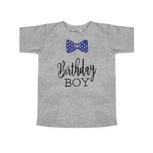 Danami Birthday Boy Printed Children T Shirt- Light Grey