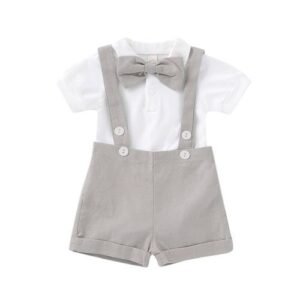Baby Boys Gentleman Outfit Summer Clothing Set -Grey