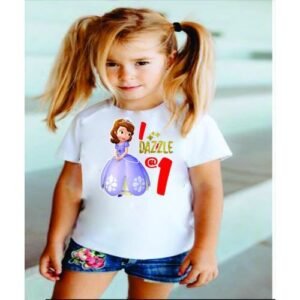 Danami I Dazzle @ 1 Girls Birthday T-Shirt- White