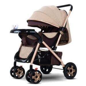 Foldable Baby Stroller: Anti-Shock Springs,Adjustable Height
