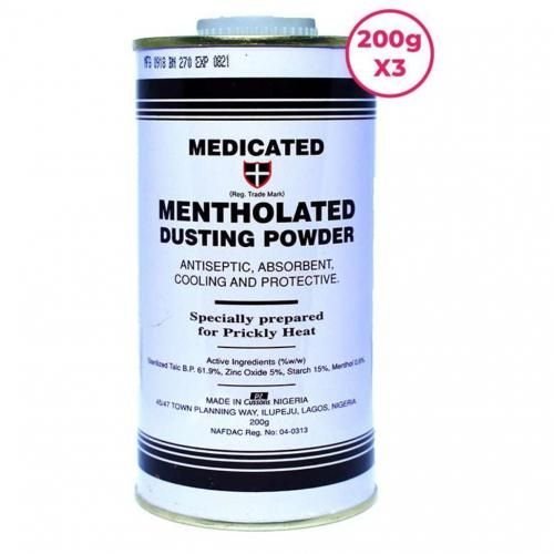 Cussons Medicated Mentholated Dusting Powder - 200g (3 Sets)