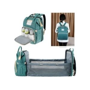Multipurpose Foldable  Baby Bed And Diaper Bag Green