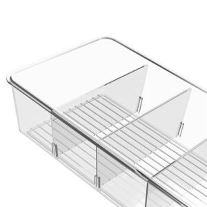 Set of 3 Refrigerator Storage Organizer Bins - Clear Snack