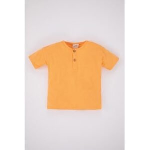 Defacto BabyBoy Casual Regular Fit Knitted Short Sleeve T-Shirt - Orange