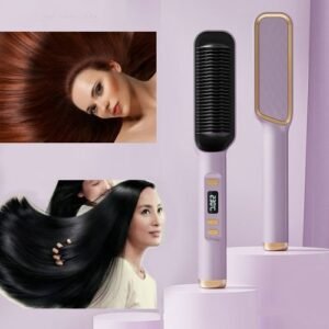 Huameisi Electric Hair Straightener Comb Curler Curling Iron 2IN1