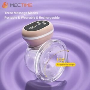 Electric Wearable Breast Pump Baby Bottle -Apricot Pink