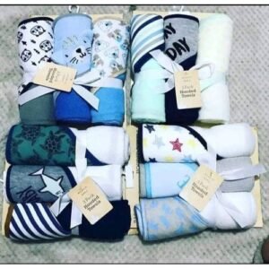 3pcs -Little Dream Hooded New Born Baby Towels +Head Cover