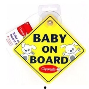 Luvable Friends Safety First Baby On Board Car Sign - Yellow