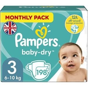 Pampers Baby Dry Nappies/Diapers Size 3, 6-10KG, (198ct).