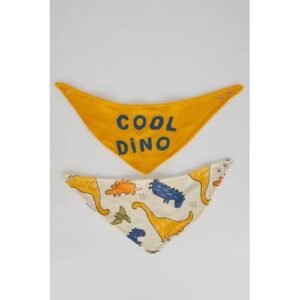 Defacto 2 Piece Set Babyboy Standart Fit Bibs -Ecru