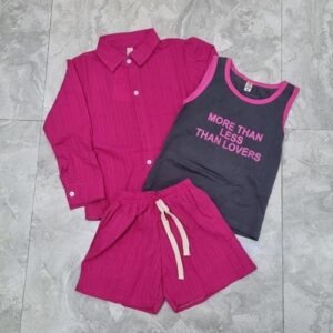 Girls Three Piece Short Set