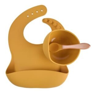 Silicon Suction Bib, Bowl And Spoon Set