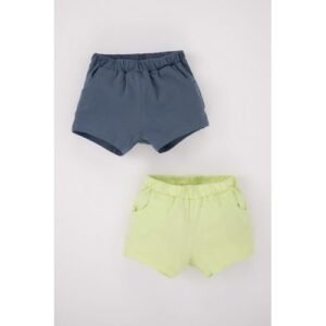 Defacto 2 Piece BabyBoy Casual Regular Fit Knitted Short - Indigo