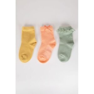 Defacto 3 Piece BabyGirl Casual High Cut Socks - Karma