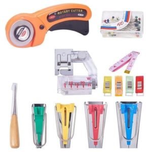 62Pcs Sewing Fabric Bias Tape Making Kit DIY Bias Tape Makers Tool  Set with Awl Fabric Cutter for Patchwork Sewing Quilting Binding