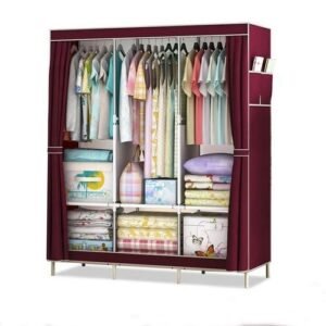 Elegant 3 Column Mobile Steel Wardrobe Closet