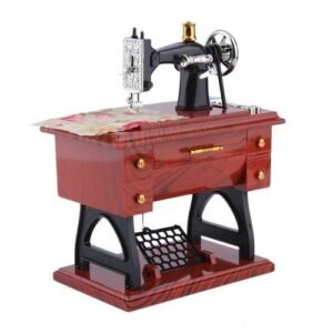 1Pc Mini Vintage Lockwork Sewing Machine Music Box Kid Toy Treadle Sartorius-bk