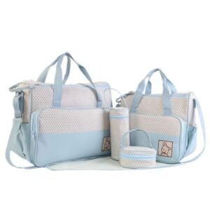5Pcs Baby Dot Nappy Changing Bags Set Mummy