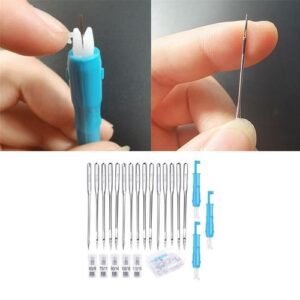 Set Of 50 Sewing Machine Needles + 3 Pieces  Threader Sewing