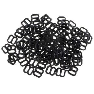 200Pcs Nylon 6mm 8 Bra Strap Lingerie Adjustment Sliders Clips Clasp