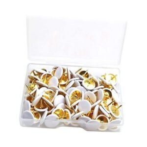 200Pcs Cork Boards Thumb Tacks Posters Flat Back Push Pins For White