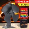 Quiet 4 Stove Fan Heat Powered Saving Fireplace Ecofan Home