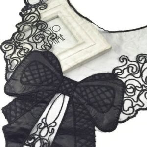 1x Bow Motif Neckline Neck Collar Applique Sewing