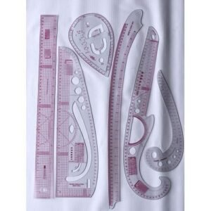 6pc Dress Making French Curves And Ruler With Tracing Wheel