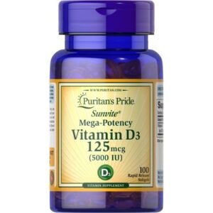 Puritan'S Pride Vitamin D3 5,000 IU (125mcg), 100 Softgels