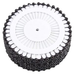 480x 38mm Black Plastic Pearl Head Pins Dressmaking Corsage Wedding