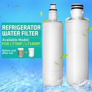 Refrigerator Fridge Water Filter Purify Replacement Cartridge For LT700P LT1000P Deep Black