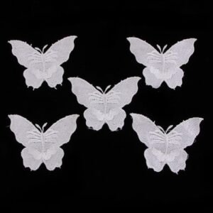 5Pcs Embroidered Butterfly Applique Patch For Tulle Trims