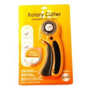 45MM Ergonomic Rotary Cutter - Premium Japanese Steel Blade, With 5 Straight Replacement Blades