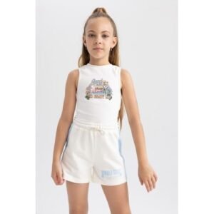 Defacto Girl Casual Short Knitted Short - Ecru