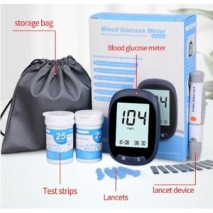 Blood Glucose Monitor Glucometer Blood Sugar Diabetes Tester Kit + 25 Test Strips Lancets Needles