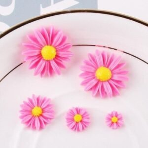 Hot pink 50pcs Multicolor Sunflower Flatback Resin Cabochons Sbook Craft DIY Accessories DIY DIY jewelry phone decoration No Hole