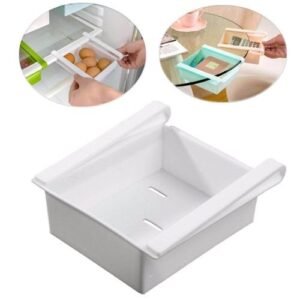 Slide Kitchen Fridge Freezer Space Saver Rack Shelf Holder Organizer Storage Box
