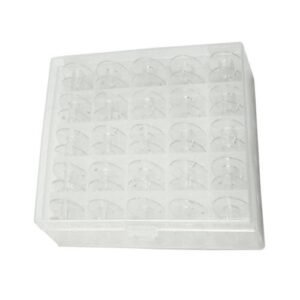 25pcs Plastic Sewing Machine Bobbins Spools Transparent Storage Case