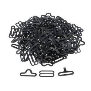 50pcs Bow Tie Necktie Fastener Hook Slider Clip Hook Adjuster Black