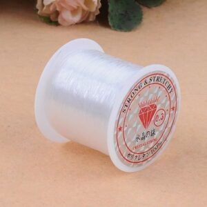 40m(43Yard) Flat Elastic Crystal Stretch String Polyester Cord For Jewelry White