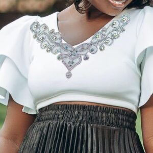 Neckline Collar Applique Handmade Dress Clothing