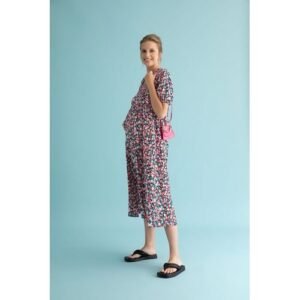 Defacto Woman Regular Fit Short Sleeve Maternity Dress - Pink
