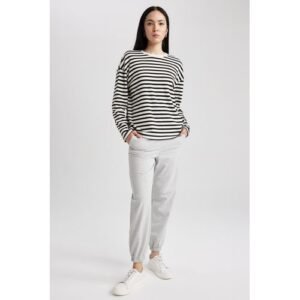 Defacto Woman Jogger Fit Knitted Trousers - Grey