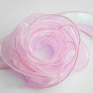 Colorful Flower Packaging Ribbon 4cm X 9m Pink