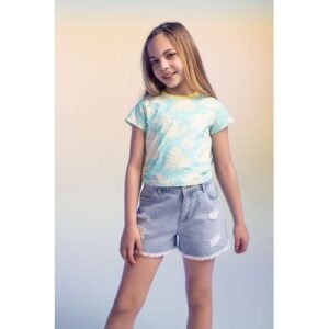 Defacto Girl Casual Slim Fit Knitted Short Sleeve Body - Turquoise