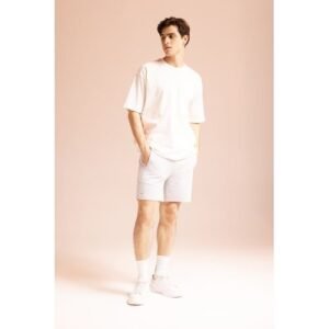Defacto Man Young Slim Fit Knitted Short - Grey