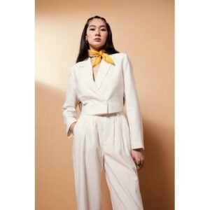 Defacto Woman Young Regular Fit Blazer - Ecru