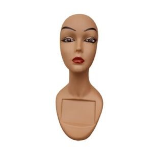 Brown Faceless Mannequin Head With Makeup