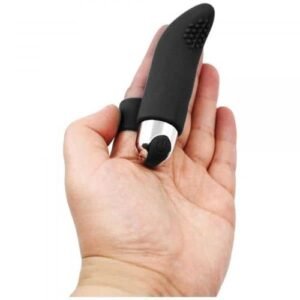 Finger Mini Vibrating Wand Bullet Sex Toy - Black